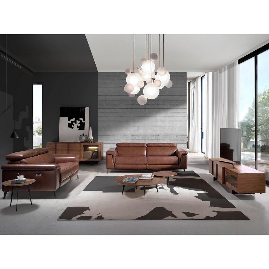 ANGEL CERDA Canapé de relaxation 2 places en cuir marron  