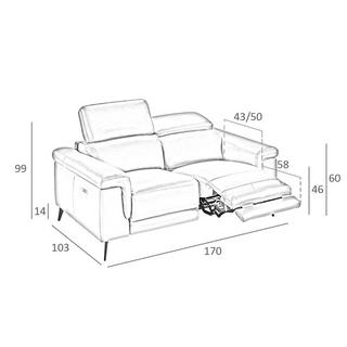 ANGEL CERDA 2-Sitzer-Sofa, gepolstert mit Rindsleder  