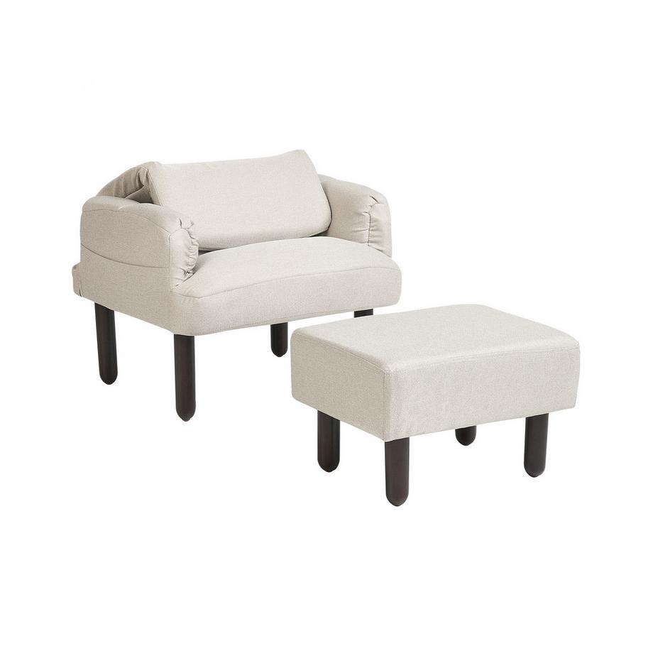 Beliani Fernsehsessel aus Kunstleinen Retro OLAND  