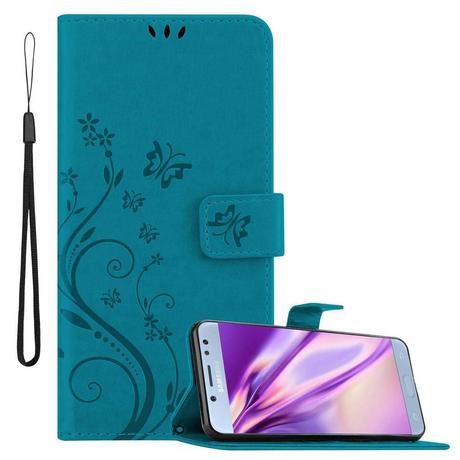 Cadorabo  Housse compatible avec Samsung Galaxy J5 2017 - Coque de protection au design floral avec fermeture magnétique, fonction de support et emplacements pour cartes 