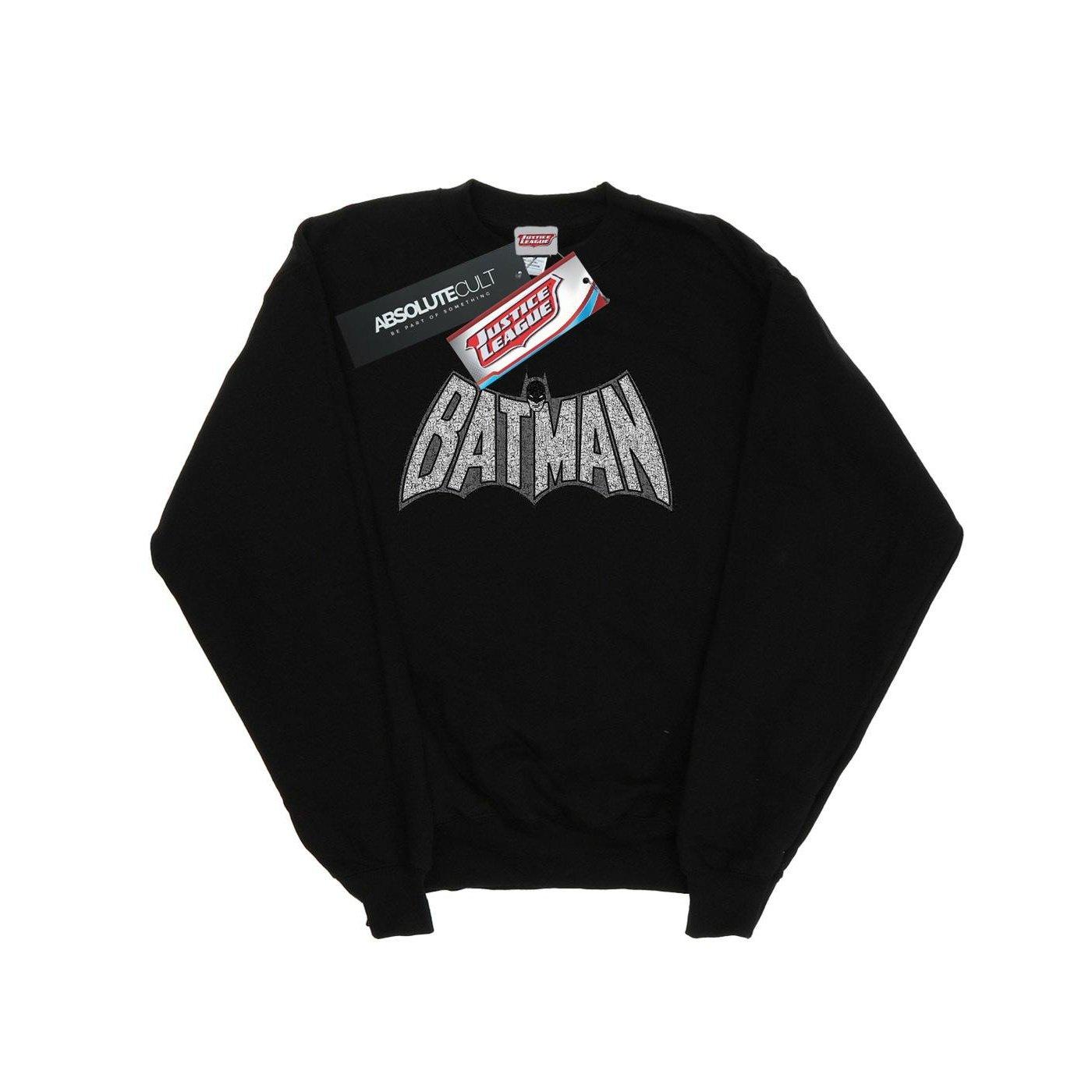 Image of Batman Retro Crackle Logo Sweatshirt Damen Schwarz XXL