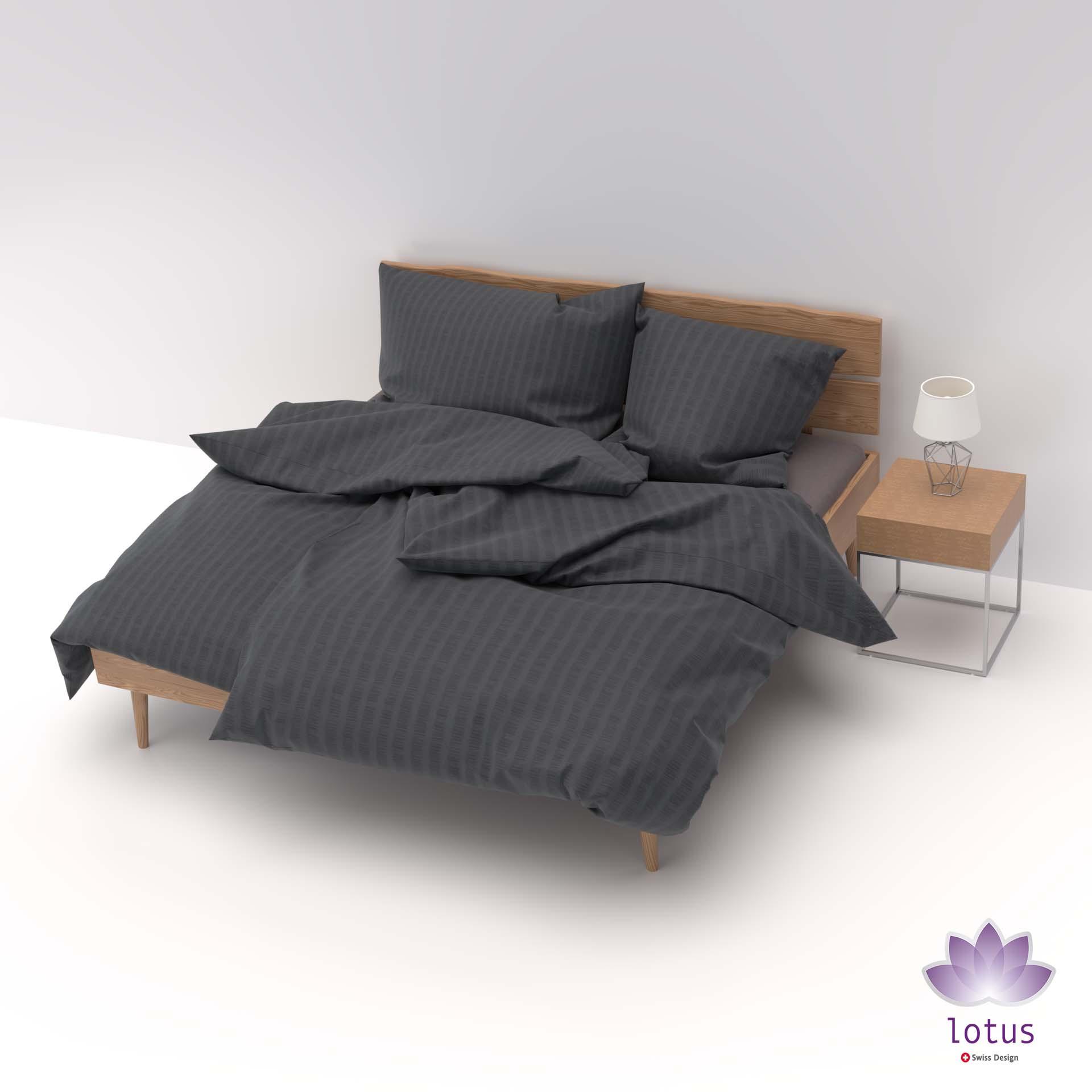 Lotus Bettwaren Lotus Satin Seersucker Uni Bettwäsche  