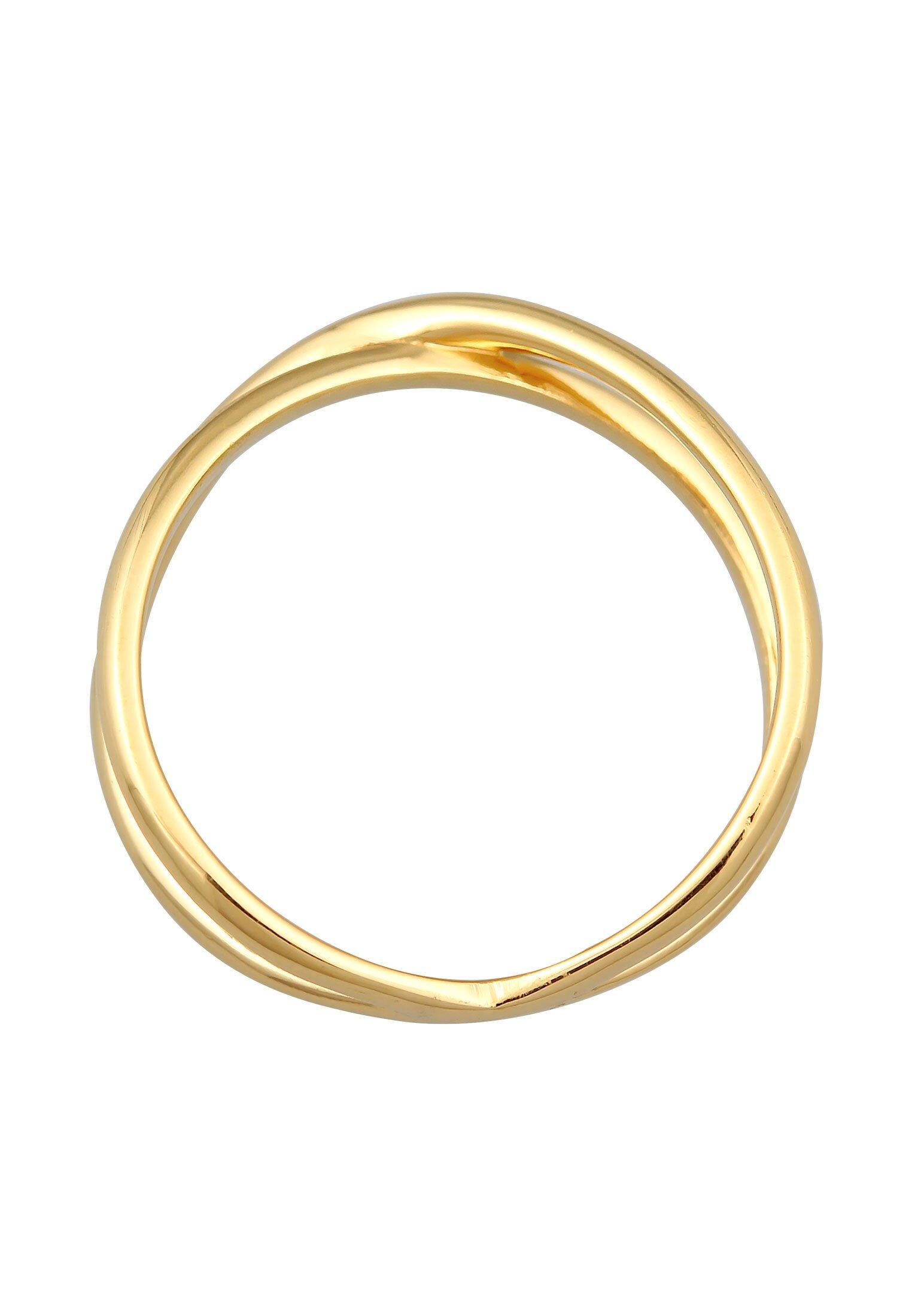 Elli  Ring X Kreuz Wickelring 375 Gelbgold 