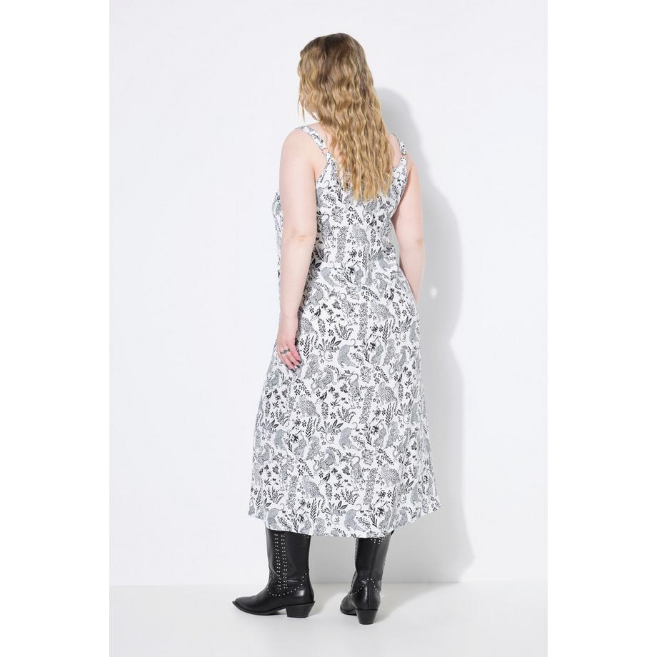 Studio Untold Maxi abito svasato in raso con stampa allover  