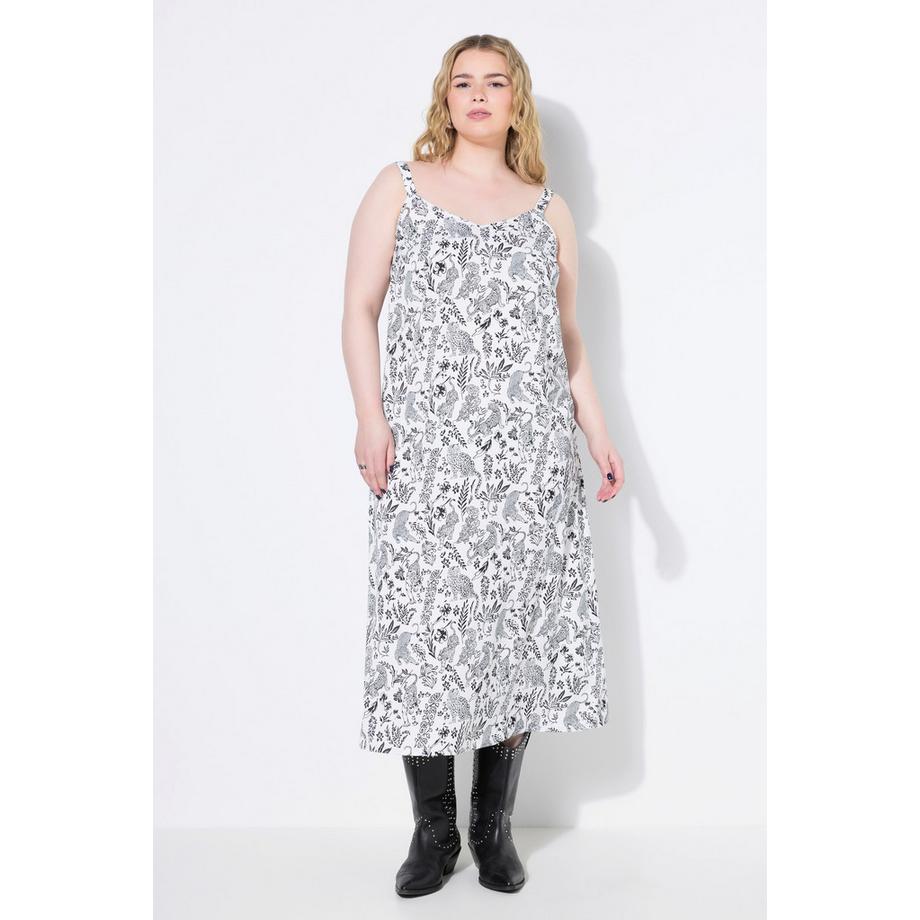 Studio Untold Maxi abito svasato in raso con stampa allover  