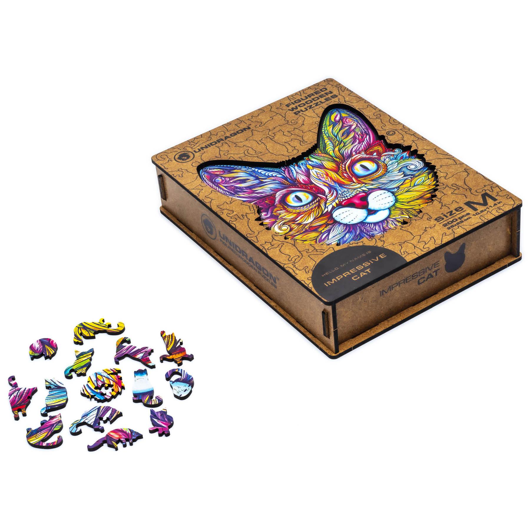 Unidragon  Chat (200 pièces) - Puzzle en bois 