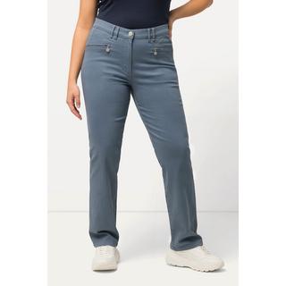 Ulla Popken  Pantaloni elasticizzati modello Mony con taglio della gamba conico e tasche con zip 