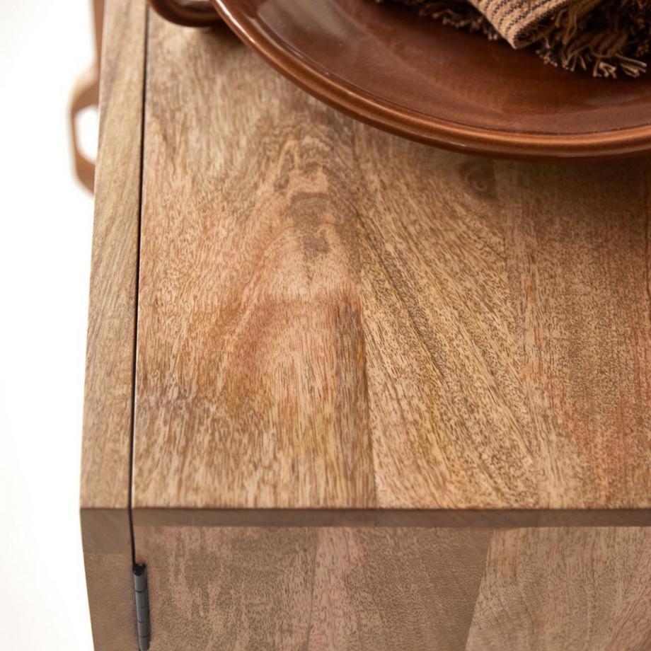 Tikamoon Sideboard aus massivem Mangoholz und Rattan 115 cm Sina  