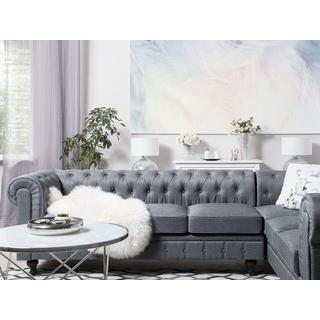 Beliani Divano angolare sinistro en Poliestere Glamour CHESTERFIELD  