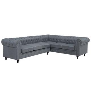 Beliani Divano angolare sinistro en Poliestere Glamour CHESTERFIELD  