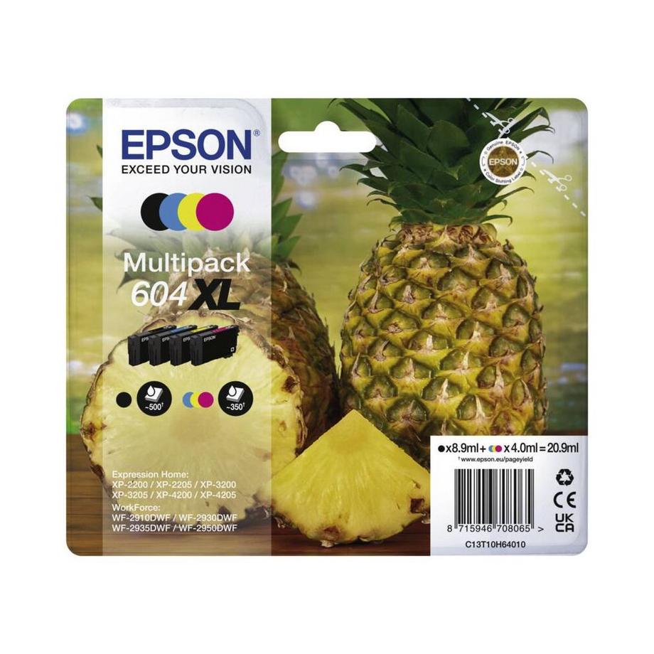 EPSON  Druckerpatrone T10H6, 604XL Original Kombi-Pack Schwarz, Cyan, Magenta, Gelb 