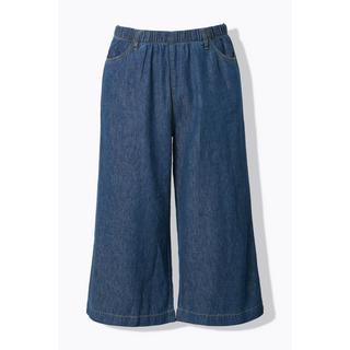 Ulla Popken  Culottes in misto lino con taglio della gamba ampio e cintura elastica 