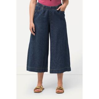 Ulla Popken  Culottes in misto lino con taglio della gamba ampio e cintura elastica 