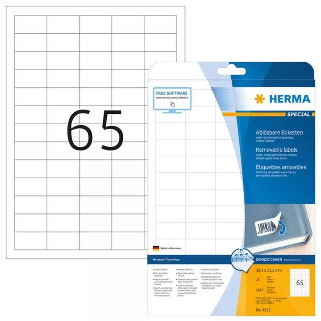 HERMA – Etiketten Special 38×21,2mm 4212 Preis-Etiketten 1625 Stück, One Size