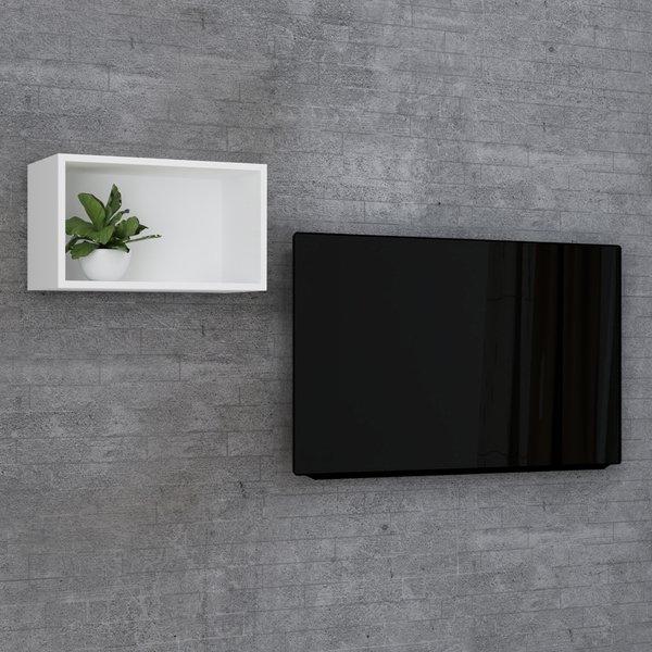 VCM Holzregal hängend | platzsparendes Regal | Maße: H. 30 x B. 50 x T. 28 cm | Elegantes Regal hängend | Aufbewahrungsregal | Bücherregal | Wandboard -  