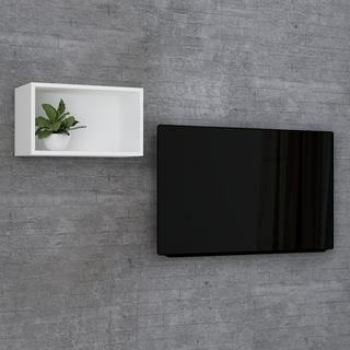 VCM Holzregal hängend | platzsparendes Regal | Maße: H. 30 x B. 50 x T. 28 cm | Elegantes Regal hängend | Aufbewahrungsregal | Bücherregal | Wandboard -  