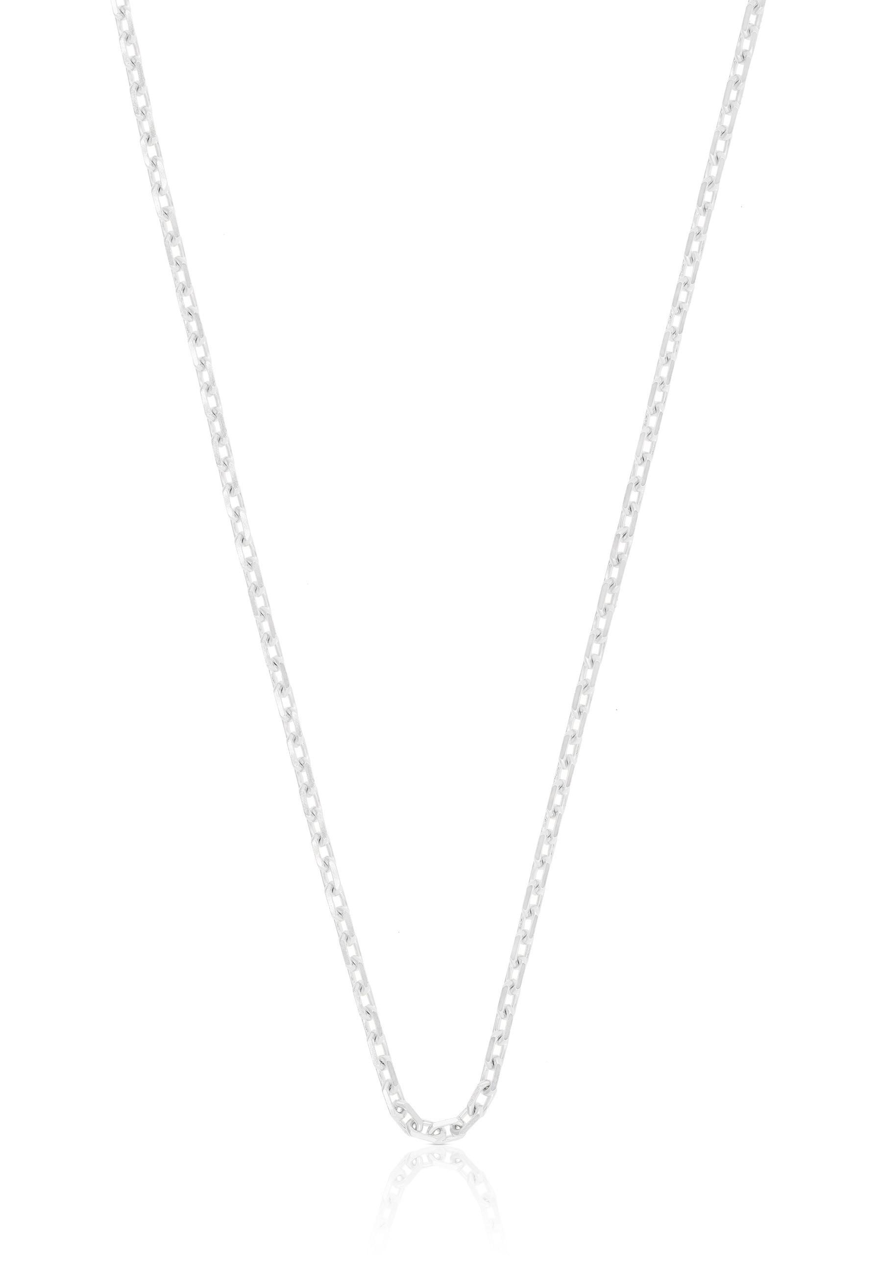 MUAU Schmuck  Collier forçat or blanc 750, 2mm, 50cm 