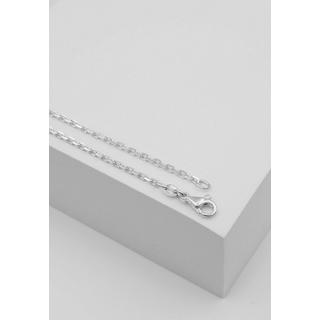 MUAU Schmuck  Collier forçat or blanc 750, 2mm, 50cm 