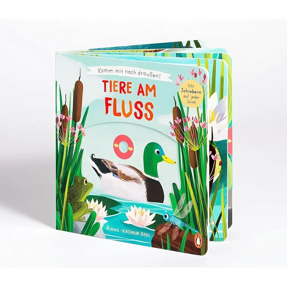 Komm mit nach draussen! - Tiere am Fluss Behl, Anne-Kathrin (Illustrationen); Schiefelbein, Susanne (Übersetzung) Copertina rigida 