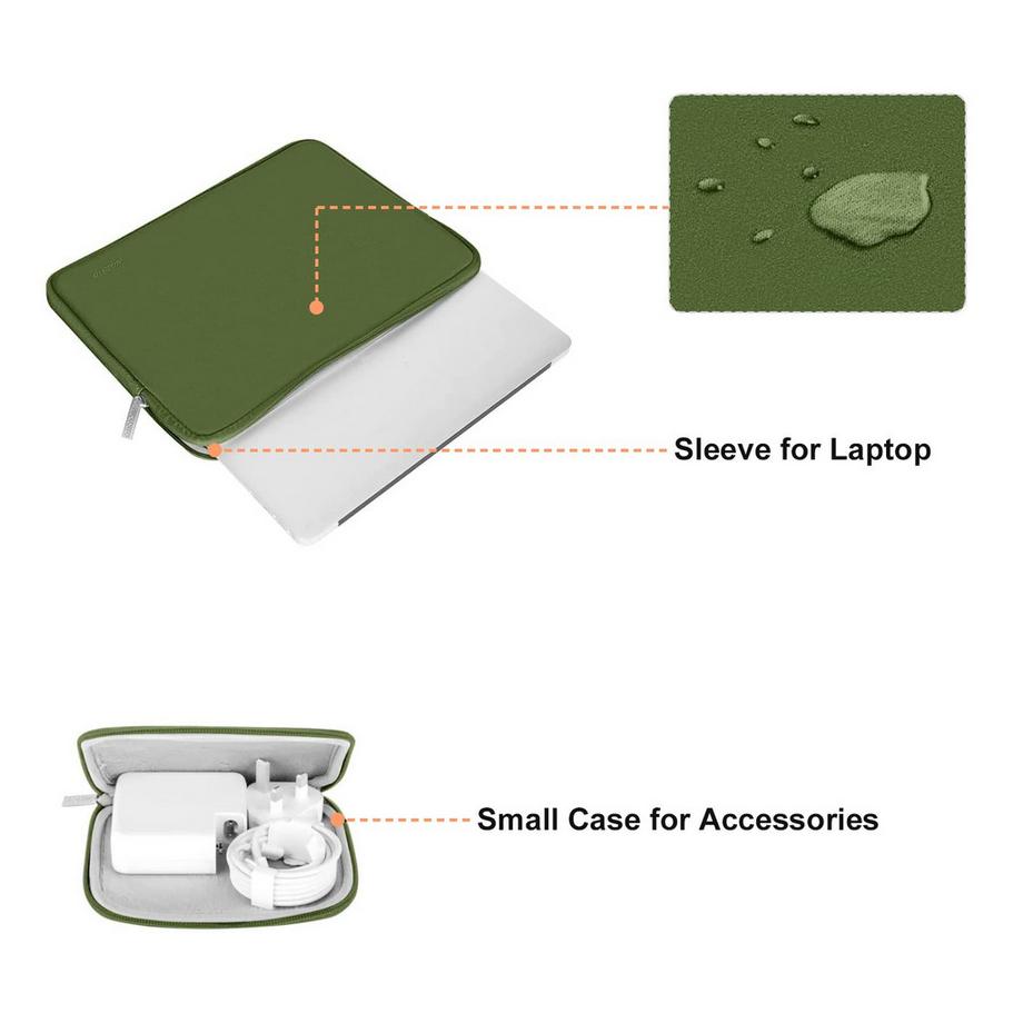 Only-bags.store Housse en néoprène pour ordinateur portable avec petite pochette  