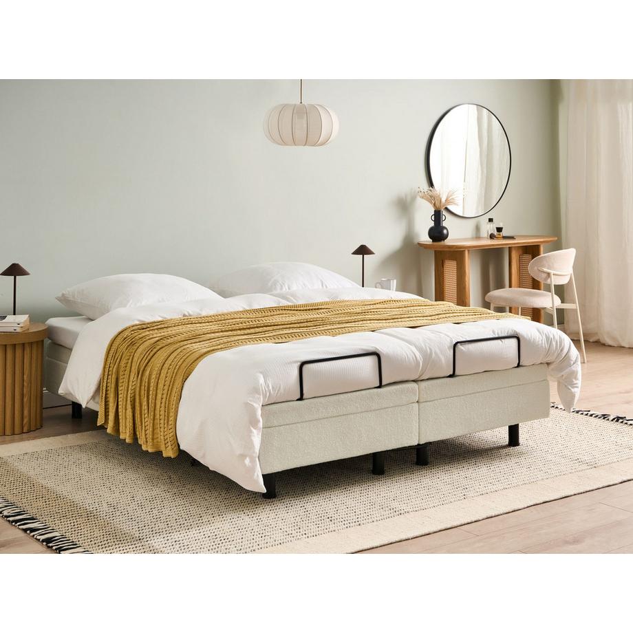 Beliani Letto regolabile senza testiera en Bouclé Moderno DUKE  