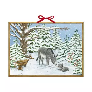 COPPENRATH Adventskalender 52x38cm 94714 Weihnachtsesel
