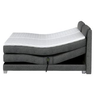 Vente-unique Ensemble complet boxspring tête de lit + sommiers relaxation électrique + matelas + surmatelas - 2 x 80 x 200 cm - Tissu - Gris clair - CASTEL de PALACIO  