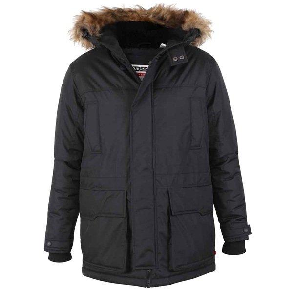 Image of Lovett Parka Mit Kunstfellbesatz Herren Schwarz 3XL