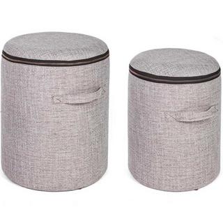 mutoni Pouf Radmila con vano contenitore grigio set da 2  