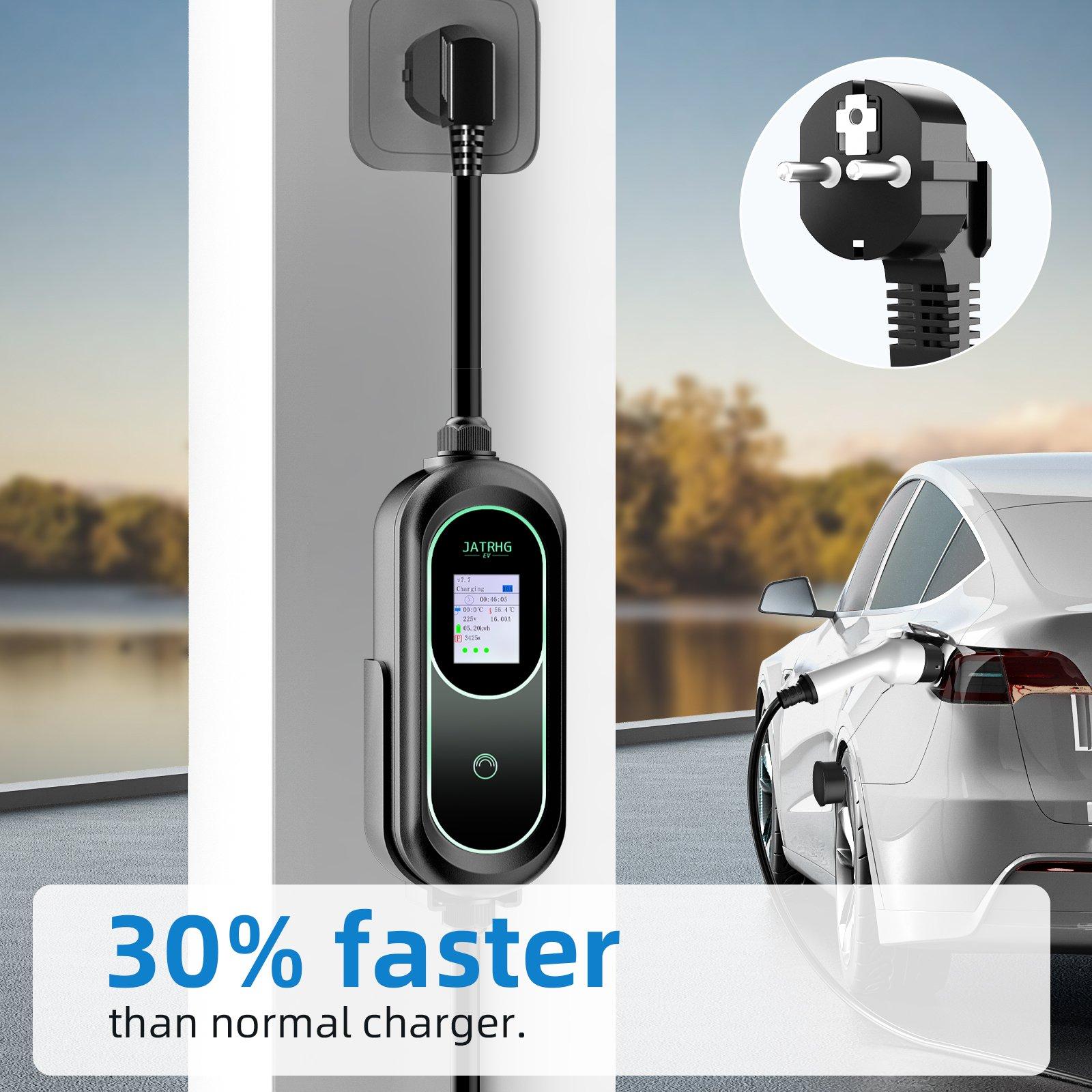 JATRHG  JATRHG EV Ladegerät 10M 3.6KW-1.5KW 16A|13A|10A|8A Typ 2 Ladestation für Elektrofahrzeuge, tragbar, umschaltbarer Strom, schnelles einphasiges Ladegerät 