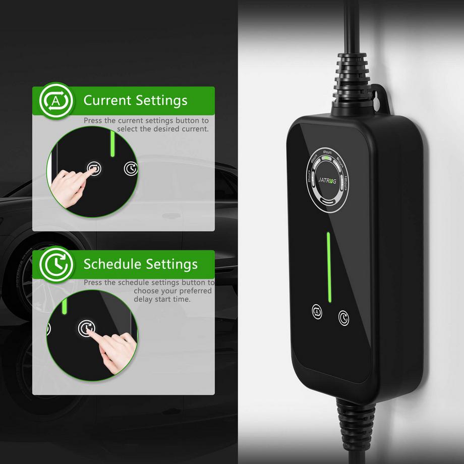 JATRHG  JATRHG EV Ladegerät 10M 3.6KW-1.5KW 16A|13A|10A|8A Typ 2 Ladestation für Elektrofahrzeuge, tragbar, umschaltbarer Strom, schnelles einphasiges Ladegerät 