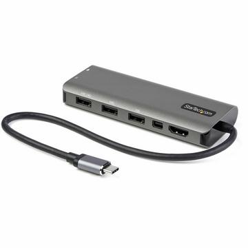 Adaptateur Multiports USB-C - USB-C vers HDMI ou Mini DisplayPort 4K 60Hz - Alimentation 100W Passthrough - Hub USB 4 Ports 10Gbps - Mini Dock USB Type-C - Câble Intégré 30cm