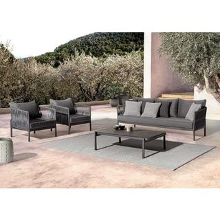 mutoni Fauteuil de jardin Florencia avec coussin anthracite  