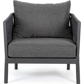 mutoni Fauteuil de jardin Florencia avec coussin anthracite  