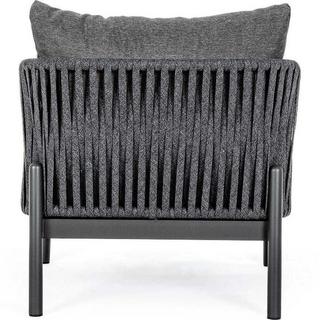 mutoni Fauteuil de jardin Florencia avec coussin anthracite  