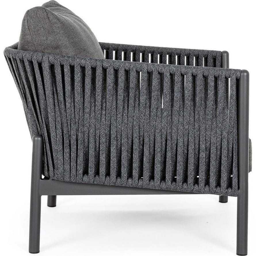 mutoni Fauteuil de jardin Florencia avec coussin anthracite  