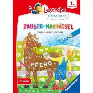 Ravensburger Leserabe Zauber-Malrätsel zum Lesenlernen: Pferde (1. Lesestufe), Zauberpapier-Malbuch, Rätsel, Lesen lernen Vorschule, Rätselbuch ab 6 Jahre Richter, Martine; Pahl, Simone (Illustrationen); Schulmeyer, Heribert (Illustrationen) Gebundene Ausgabe 