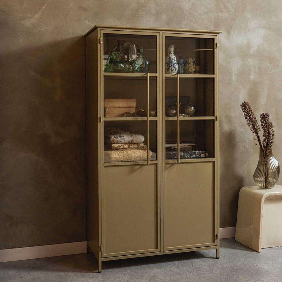 mutoni Vitrinenschrank Exhibit khaki 99x170  