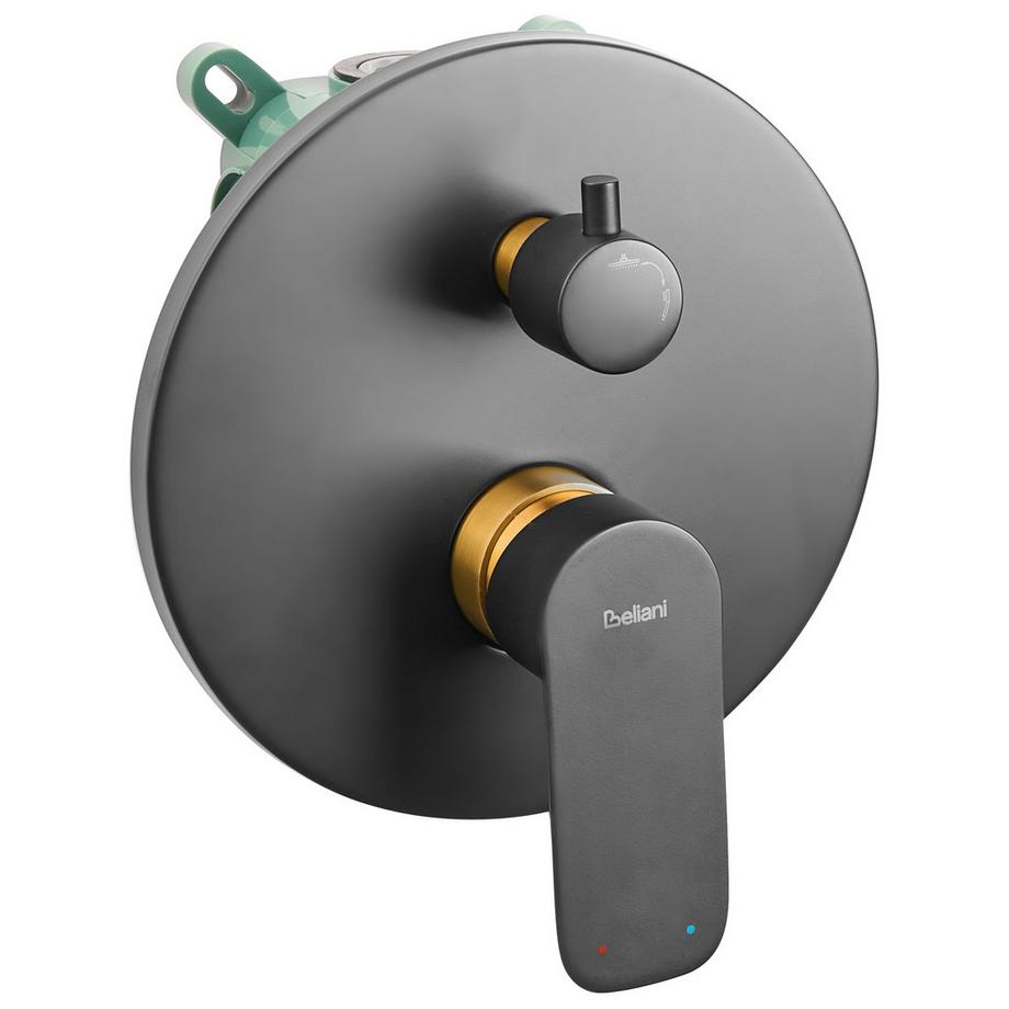 Beliani Einbau-Duschset mit Regendusche aus Messing Modern GUARATUBA  