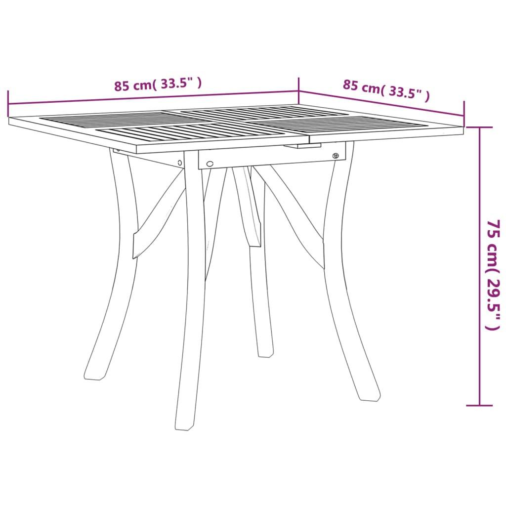 VidaXL Table de jardin bois d'acacia  