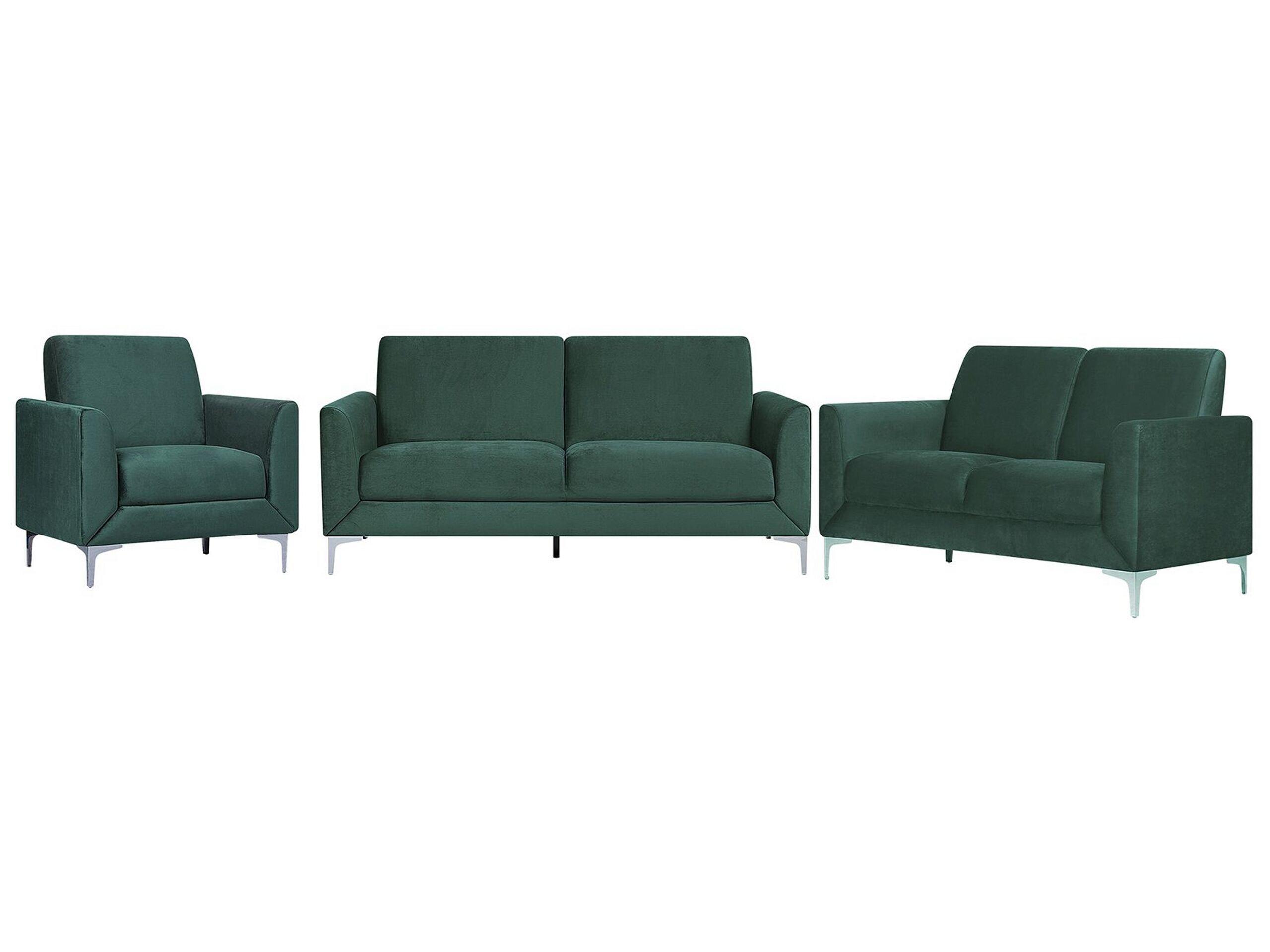 Image of Wohnzimmer Set aus Samtstoff Modern FENES Wohnzimmer Set aus Samtstoff Modern FENES