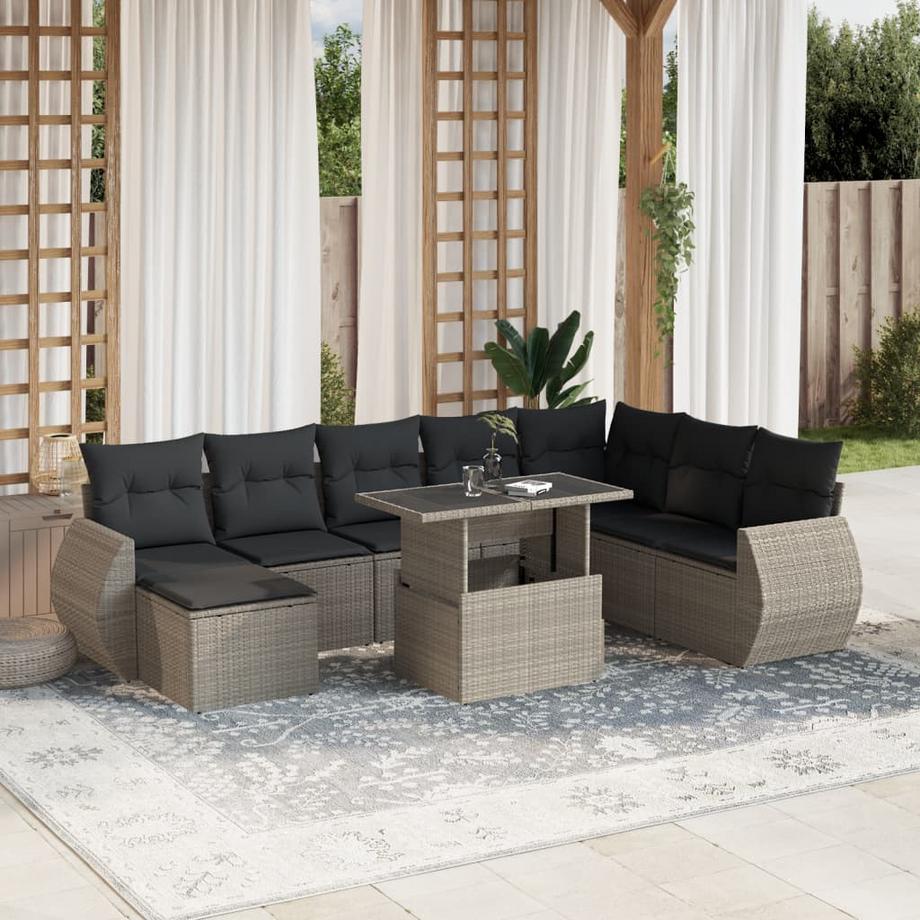 VidaXL set divano da giardino Polirattan  