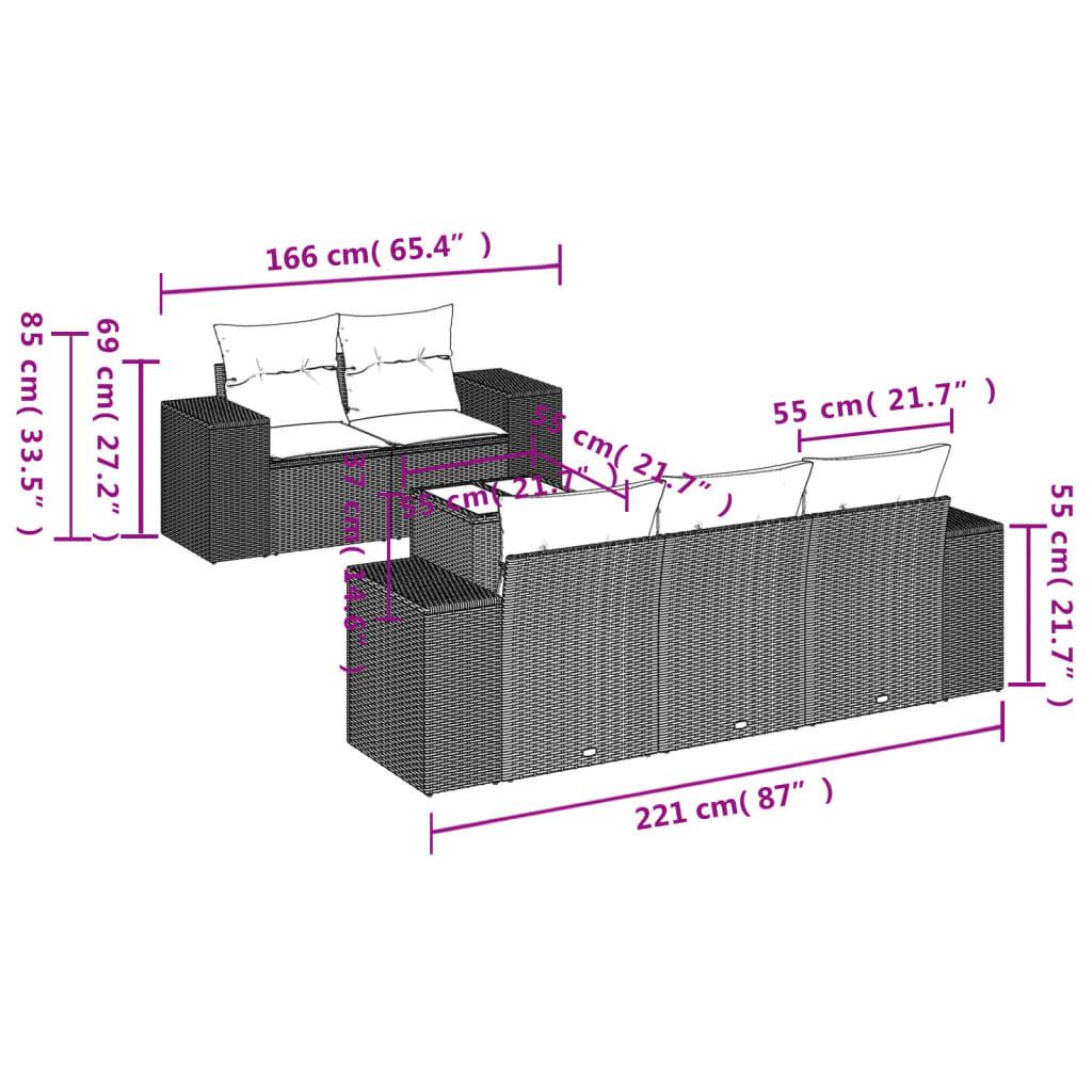 VidaXL set divano da giardino Polirattan  