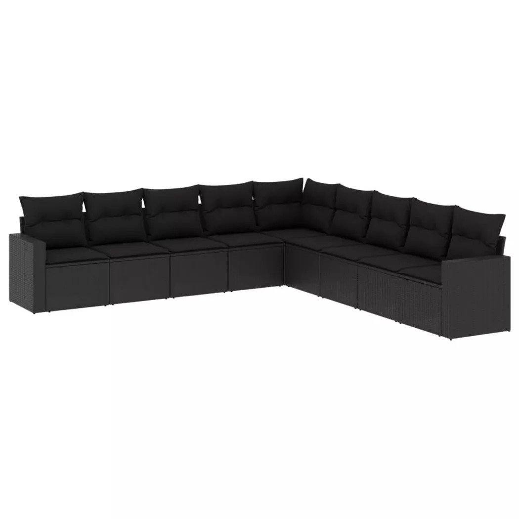 VidaXL - Garten sofagarnitur poly-rattan, One Size, Schwarz