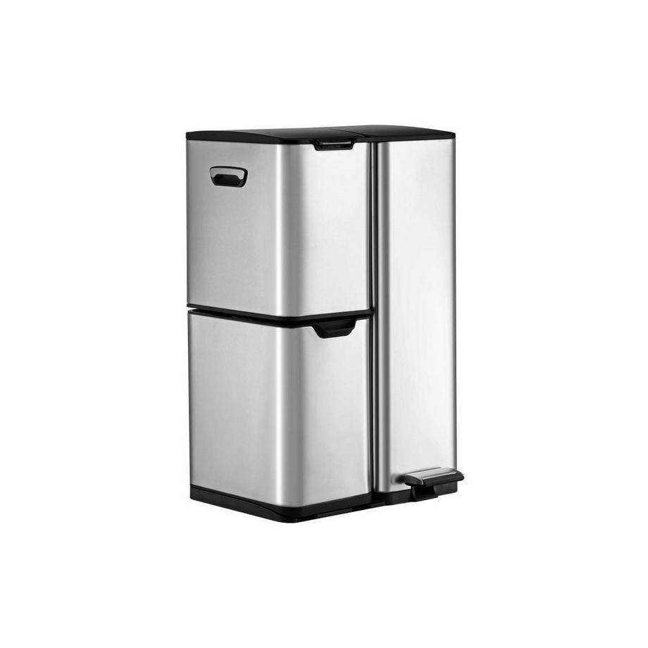Poubelle de tri à pédale en inox - 3 bacs - 60L - DUMEO