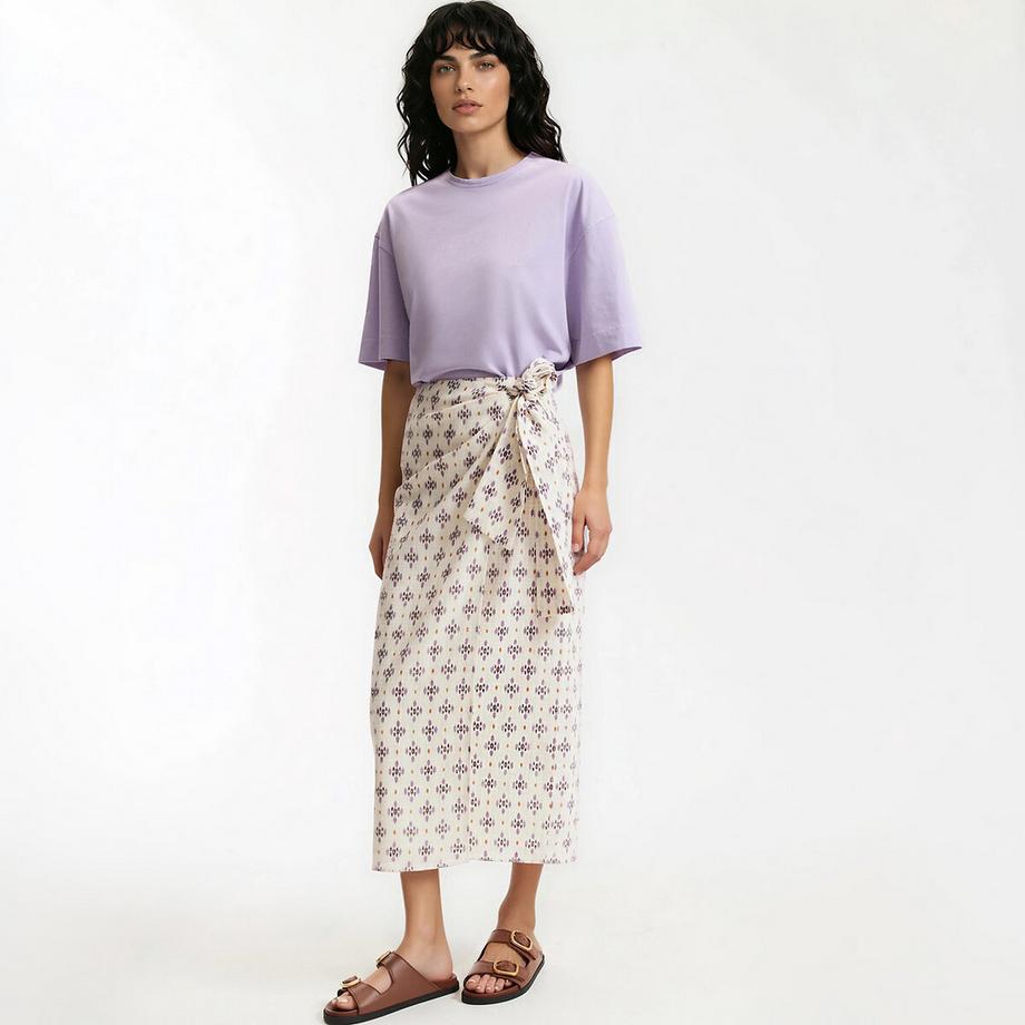 La Redoute Collections Gonna a portafoglio midi stampata da annodare  