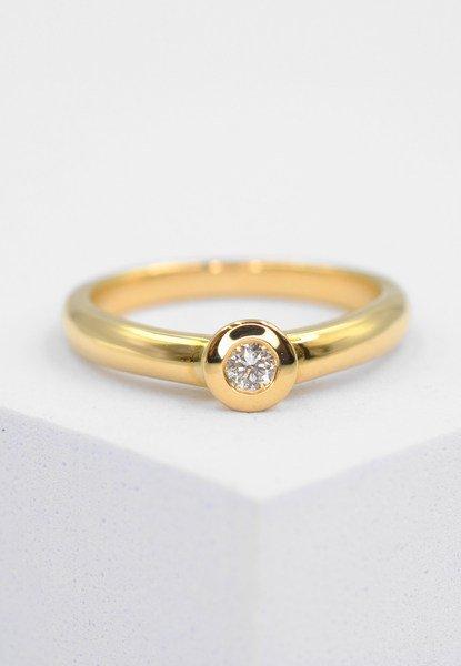 MUAU Schmuck  Bague Solitaire Diamant 0.10ct. or jaune 750 