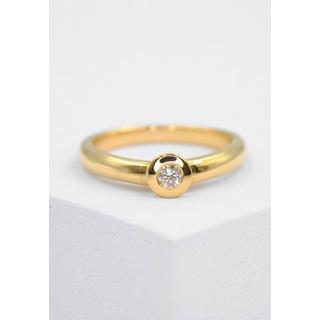 MUAU Schmuck  Bague Solitaire Diamant 0.10ct. or jaune 750 