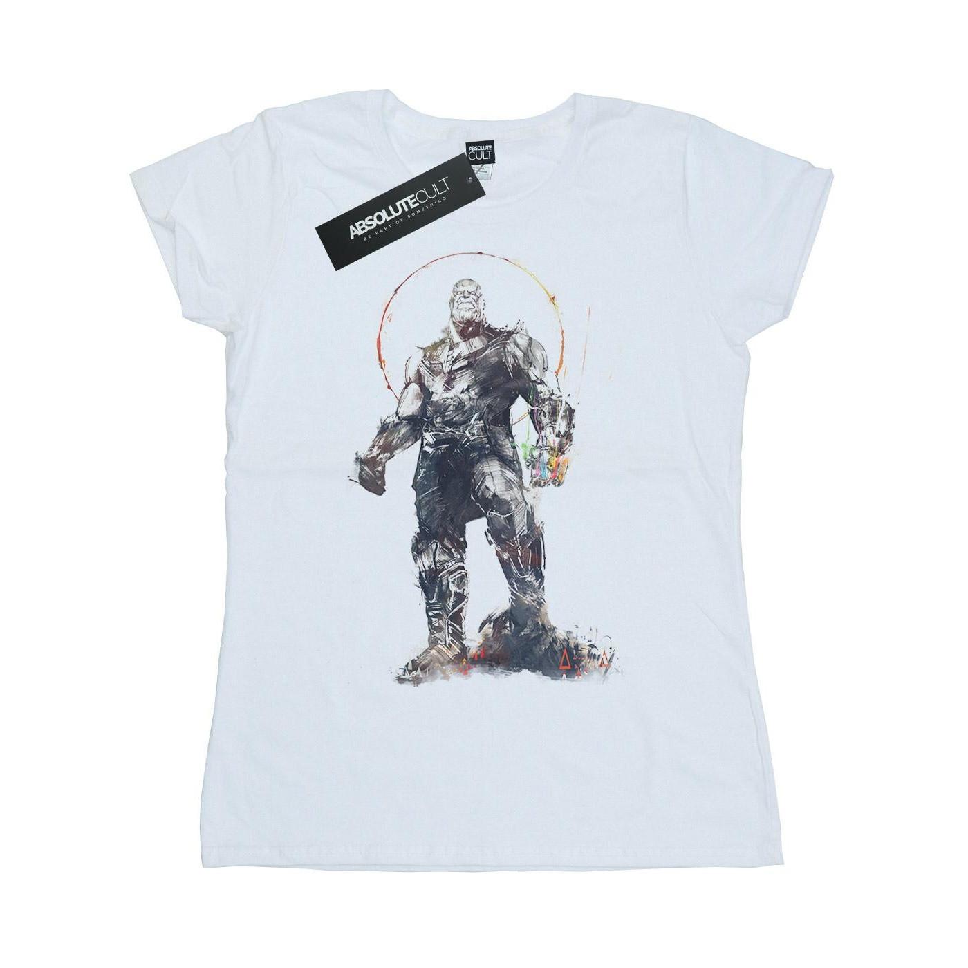 Image of Avengers Infinity War Thanos Sketch Tshirt Damen Weiss XL