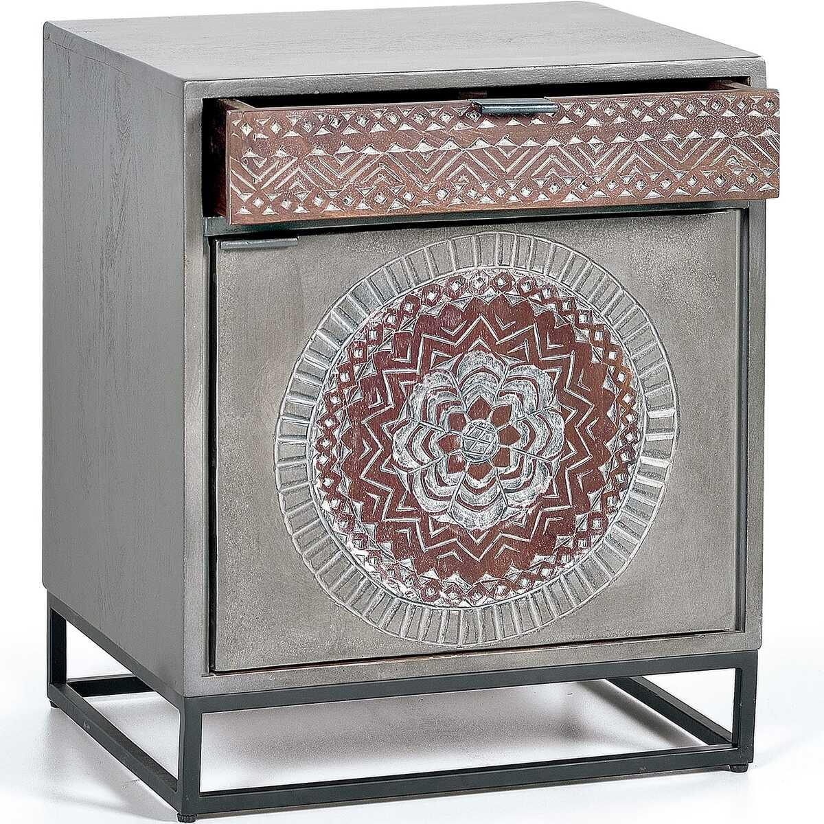 mutoni Comodino Legno Mandala Mango  